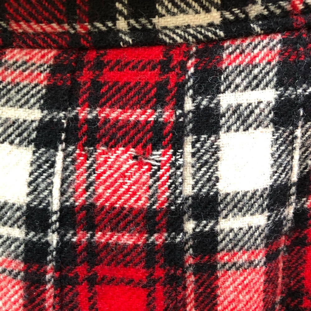 Pendleton Vintage 1950s Turnabout Skirt Virgin Wool Red Plaid Pleated Size S - Picture 5 of 15